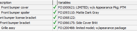 Automatic specifications
