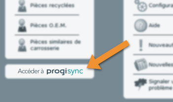 Lien d'acces a ProgiSync dans le menu principal de ProgiPieces